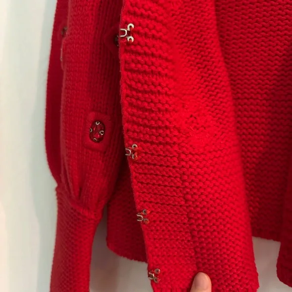 Boston Proper Red Gem Cardigan - Picture 5 of 7